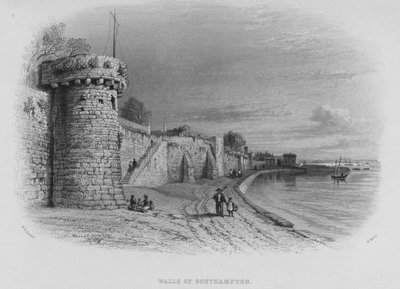 Southamptonin seinät (kaiverrus) tekijältä William Henry Bartlett