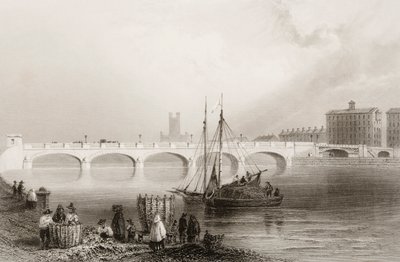 Wellesley Bridge, Limerick, Irlanti, George Virtuen "Scenery and Antiquities of Ireland", 1860-luku tekijältä William Henry Bartlett