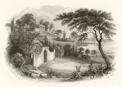 Washingtonin asuinpaikka ja hauta, Mount Vernon, Potomac-joen varrella. tekijältä William Henry Brooke