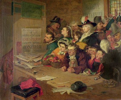Odotetaan uutisia Robespierren (1758-94) pidätyksestä vuonna 1794, 1866 tekijältä William Henry Fisk