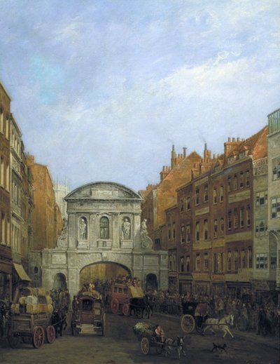 "Temple Bar from the Strand", Lontoo, 1873 tekijältä William Henry Haines