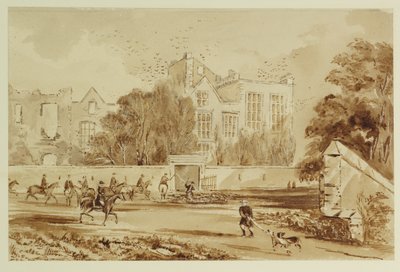 Hardwick Old Hall (akvarelli paperille) tekijältä William Henry Hunt