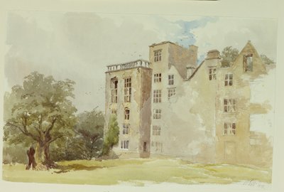 Hardwick Old Hall (akvarelli paperille) tekijältä William Henry Hunt