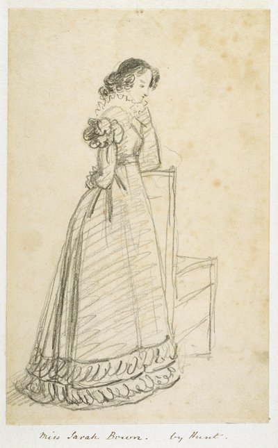 Neiti Sarah Bown, myöhemmin Sir Joseph Paxtonin vaimo (kynä paperilla) tekijältä William Henry Hunt