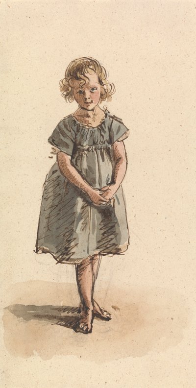 Nuori tyttö seisoo paljain jaloin tekijältä William Henry Hunt