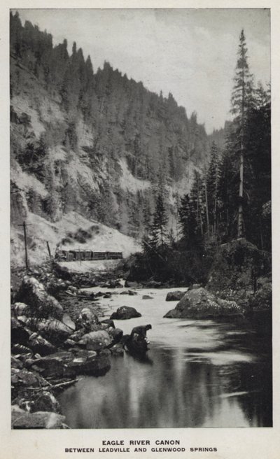 Coloradon kanjonit: Eagle River Canon, Leadvillen ja Glenwood Springsin välissä (m/w kuva) tekijältä William Henry Jackson