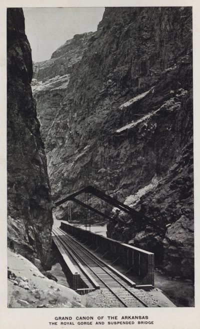 Coloradon kanjonit: Arkansasin Grand Canon, Royal Gorge ja riippusilta (m/v kuva) tekijältä William Henry Jackson