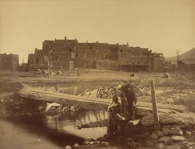 Taos Pueblo, Pohjois-New Mexico, Denver and Rio Grande Railway tekijältä William Henry Jackson