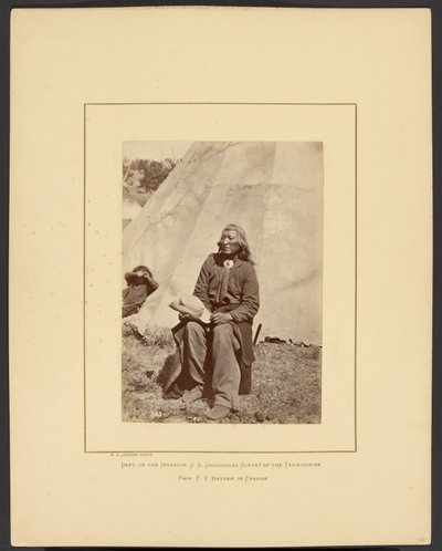 [Washakie tai ampuu puhvelin juosten, shoshonet, Wind River Mountains, Wyoming] tekijältä William Henry Jackson