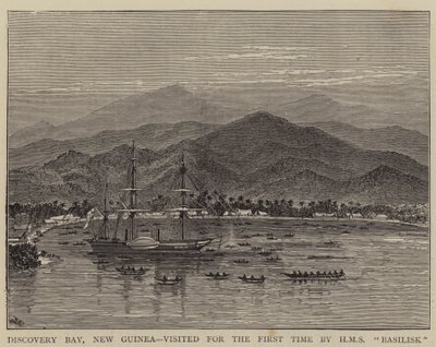 Discovery Bay, Uusi-Guinea, jossa HMS Basilisk vieraili ensimmäistä kertaa tekijältä William Henry James Boot