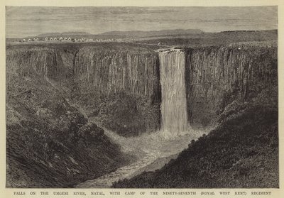 Falls Umgeni-joella, Natal, yhdeksänkymmentäseitsemännen (Royal West Kent) rykmentin leirin kanssa tekijältä William Henry James Boot