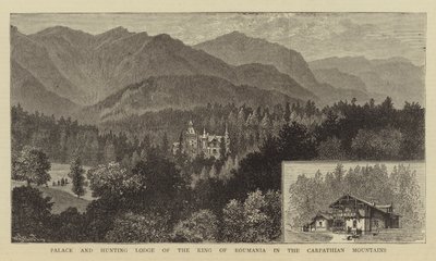 Romanian kuninkaan palatsi ja metsästysmaja Karpaattien vuoristossa tekijältä William Henry James Boot