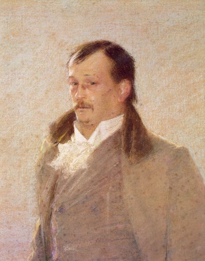 Georges Courtelinen muotokuva (öljy kankaalle0 (418481:n yksityiskohta) tekijältä William Henry Lake Price
