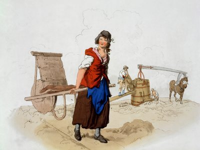 Brick Maker, julkaisusta Costume of Great Britain, julkaisija William Miller, 1805 tekijältä William Henry Pyne