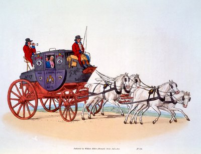 Postivaunu, Worcester ja Lontoon kuninkaallinen posti, 1808. tekijältä William Henry Pyne