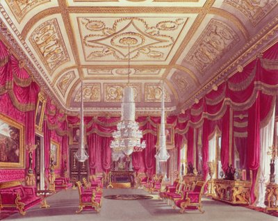 Crimson Drawing Room, Carlton House Pynen "kuninkaallisista asunnoista", 1818 tekijältä William Henry Pyne