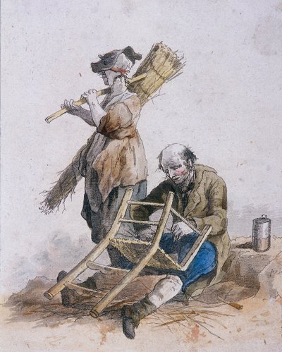 Kaksi tuolin korjaajaa, Provincial Characters, 1804 tekijältä William Henry Pyne
