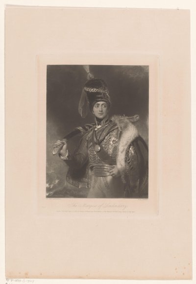 Muotokuva Charles William Vane on näyttelijänä Charles William Stewart Londonderryn markiisi (otsikko esineessä) tekijältä William Henry Simmons