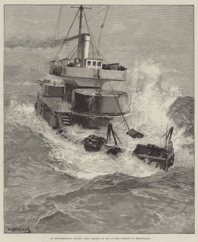 Kokeellinen risteily, HMS Hecate merellä matkallaan Helgolandiin tekijältä William Heysham Overend