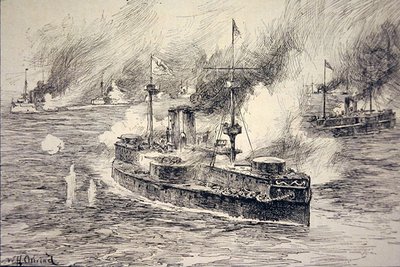 Yalu-joen taistelu 17. syyskuuta tekijältä William Heysham Overend