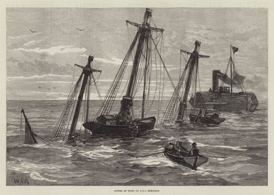 Sukeltajat töissä HMS Eurydicella tekijältä William Heysham Overend