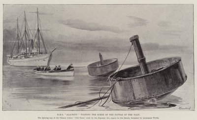 HMS Alacrity vierailee Yalun taistelun paikalla tekijältä William Heysham Overend
