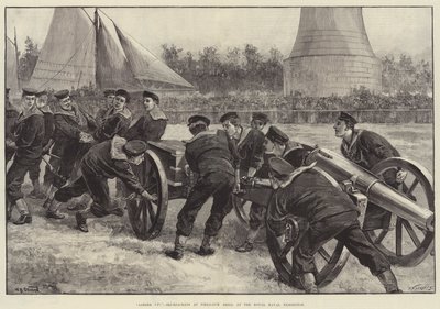 Limber Up! Sinitakit kenttätykkiharjoituksessa kuninkaallisessa laivastonäyttelyssä. tekijältä William Heysham Overend