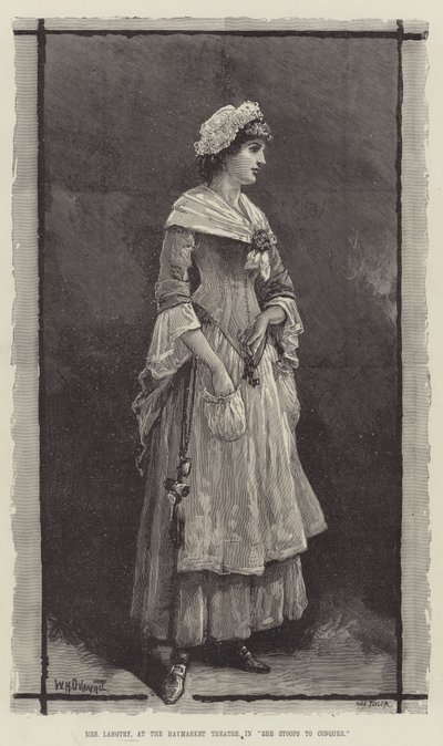 Rouva Langtry, Haymarket Theatre, elokuvassa She Stoops to Conquer tekijältä William Heysham Overend