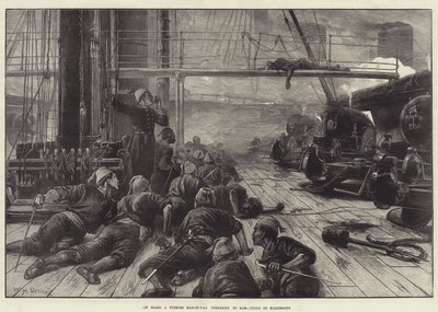 Turkkilaisen sodanmiehen kyydissä, joka valmistautuu puskemaan, ammutaan sähköllä tekijältä William Heysham Overend