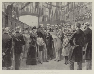 Lord Salisburyn vastaanotto Belfastin rautatieasemalla tekijältä William Heysham Overend