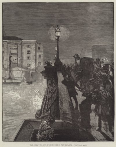 Yritys räjäyttää London Bridge dynamiitilla lauantaina tekijältä William Heysham Overend