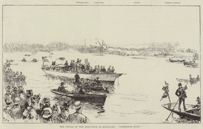 Boat-Race-kilpailun maali Mortlakessa, Cambridge voittaa! tekijältä William Heysham Overend