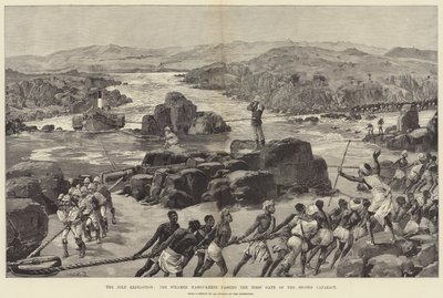 Niilin retkikunta, höyrylaiva Nassif-Kheir ohittaa toisen kaihien ensimmäisen portin tekijältä William Heysham Overend