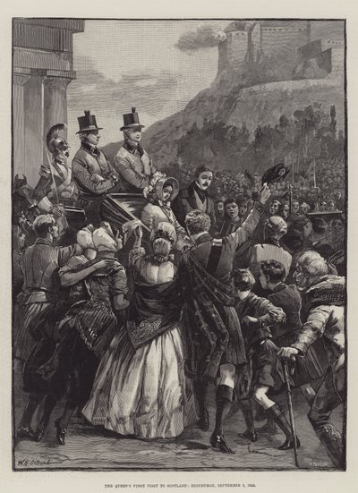 Kuningattaren ensimmäinen vierailu Skotlantiin, Edinburgh, 3. syyskuuta 1842. tekijältä William Heysham Overend