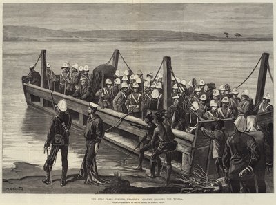 Zulusota, eversti Pearsonin pylväs ylittämässä Tugelan tekijältä William Heysham Overend