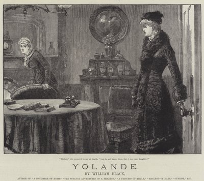 Yolande, kirjoittanut William Black tekijältä William Heysham Overend