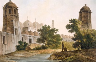 Näkymä Cutteralle, jonka Jaffeir Cawn rakensi Muxadavad-pubissa. 1785-88. tekijältä William Hodges