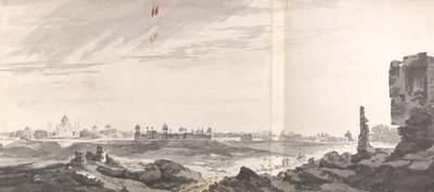 Näkymä Agran raunioille ja Taj Mahalille tekijältä William Hodges