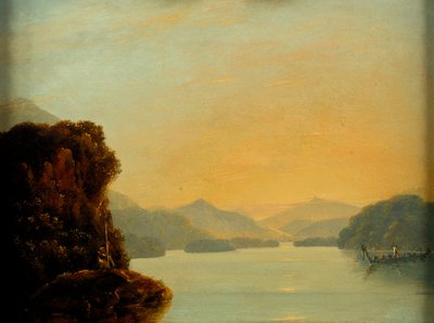 Näkymä Dusky Bayssä maorikanootin kanssa tekijältä William Hodges