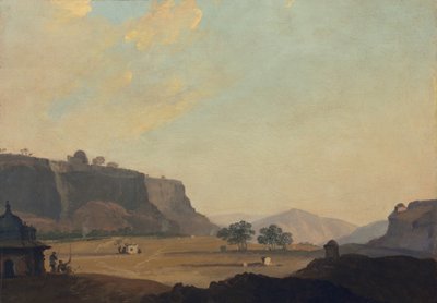 Näkymä lähellä Fort Gwalioria, Intia, n. 1783 tekijältä William Hodges