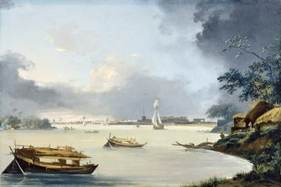 Näkymä Kalkuttaan, n. 1790 (öljy kankaalle) tekijältä William Hodges