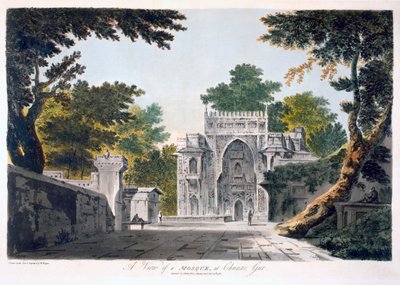 Näkymä moskeijasta Chunar Gurissa, 1786 (akvatinta) tekijältä William Hodges