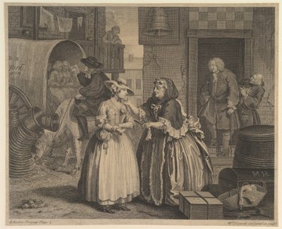 Porton vaiheita, laatta 1 tekijältä William Hogarth