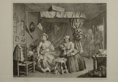 Ilotytön tie: taulu 3 tekijältä William Hogarth