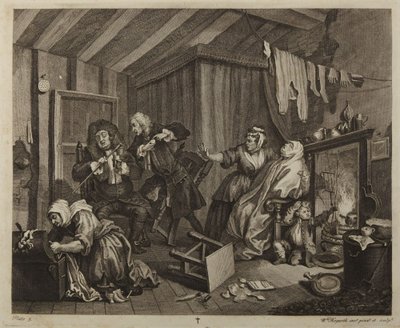 Ilotytön tie, taulu 5 tekijältä William Hogarth