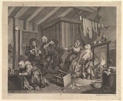A Porton edistyminen, levy 5, huhtikuu 1732. tekijältä William Hogarth
