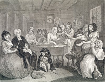 Porton edistyminen, levy kuusi: hautajaiset, etsaus ja kaiverrus) tekijältä William Hogarth