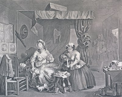 Porton edistyminen, levy 3: tuomarin pidätti, 1732 (etsaus ja kaiverrus) tekijältä William Hogarth