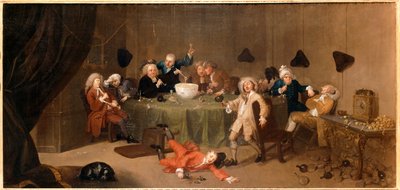 Keskiyön moderni keskustelu ... (öljy kankaalle) tekijältä William Hogarth