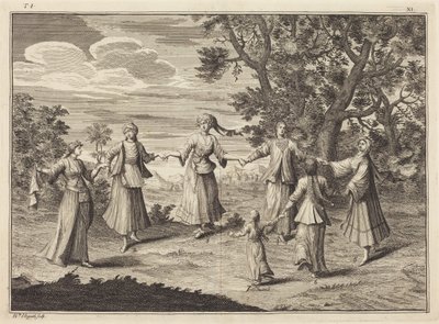 Alkuasukkaiden tanssi tekijältä William Hogarth